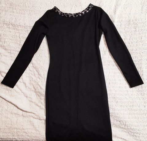 Чорна сукня з блискітками чёрное платье с блестками