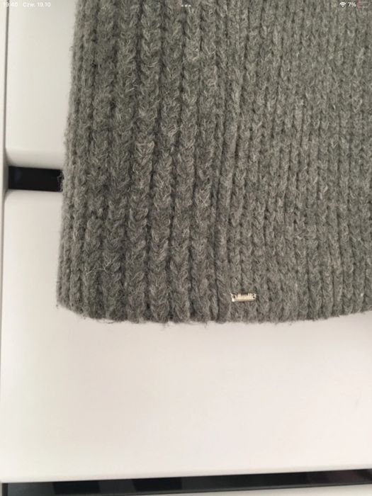 Wełniany szary klasyczny płaszcz prosty ciepły damski 42/44 xl