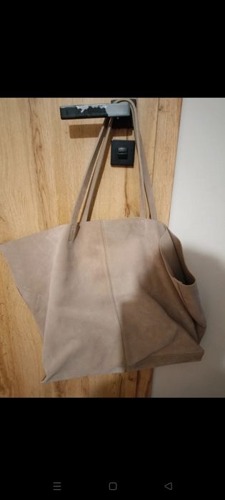 Torba ZARA zamszowa typu shopper