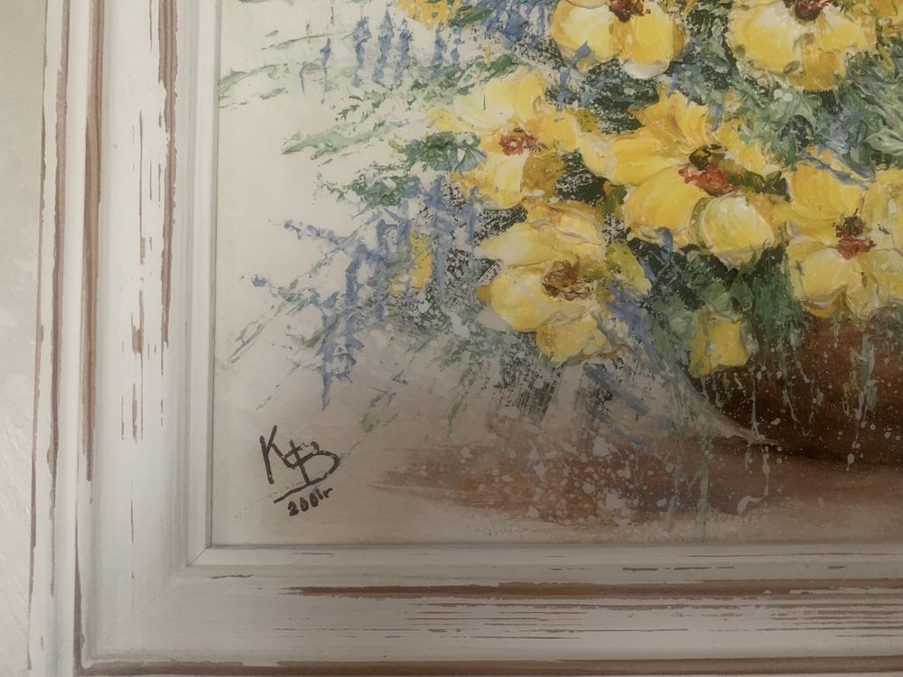 Картина маслом ( олією) квіти лютіки