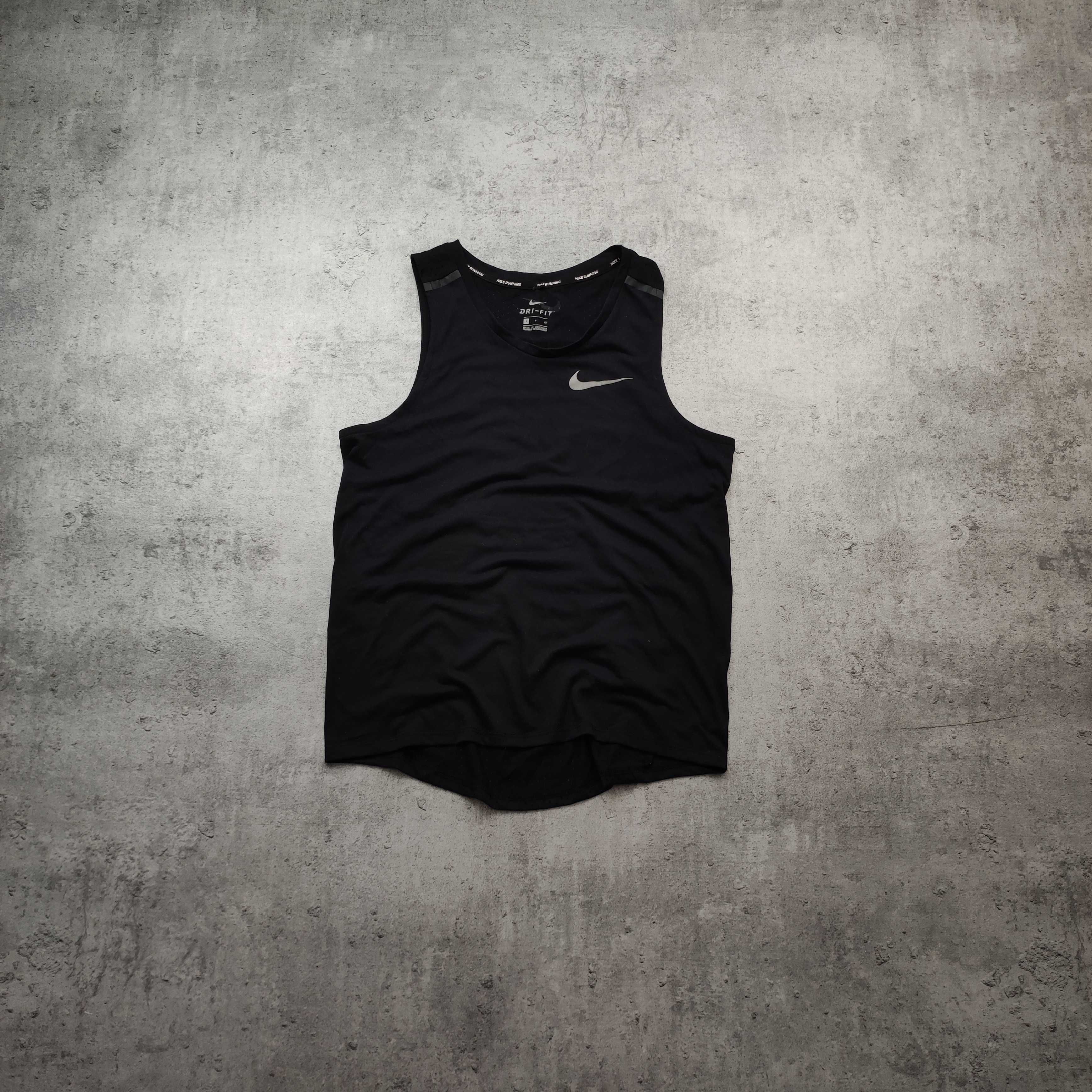 MĘSKA Koszulka Sportowa Bez Rękawków Nike Czarna Dri-Fit Logo Siłownia