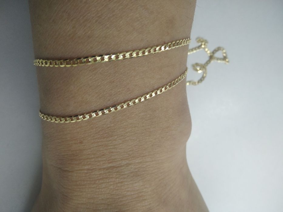 Złoty łańcuszek drobna pancerka złoto 585 długość 50 cm 693