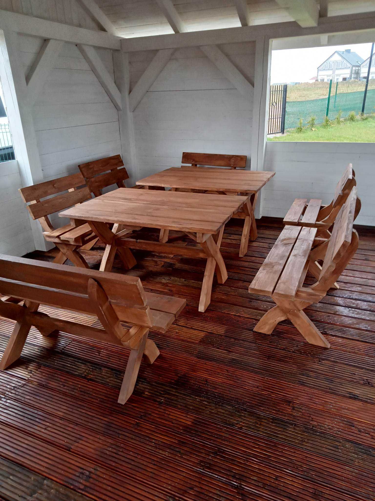stół ogrodowy drewniany solidny gruby dostępny od ręki !