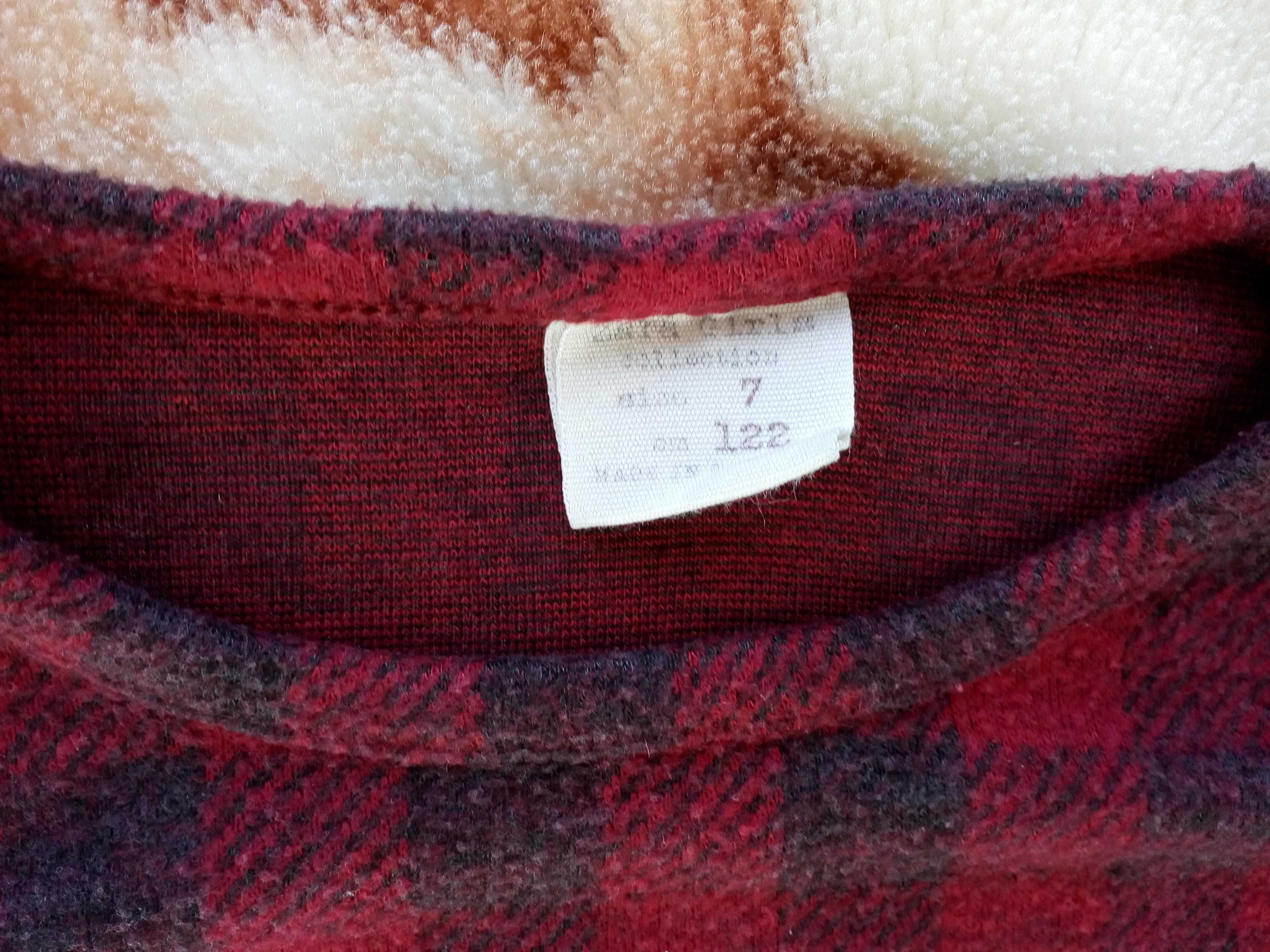 Elegancka bluzka z długim rękawem w kratkę sweter Zara 122 kokardki