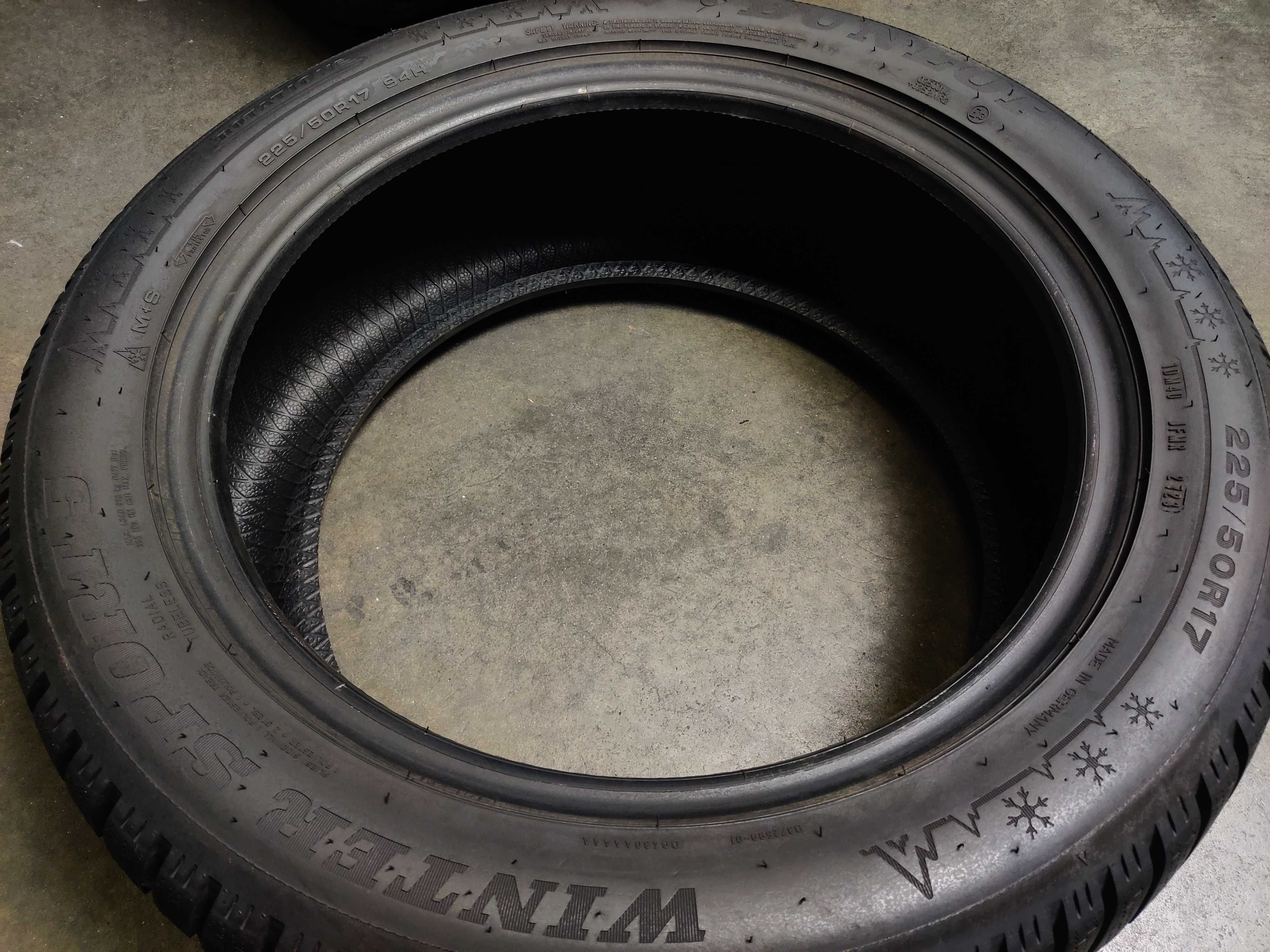 Dunlop Winter Sport 5 R17 225 50 шини зимові made Germany як НОВІ