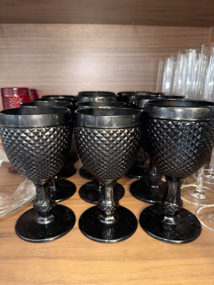Taças do GATO PRETO copo de vinho e água, novas