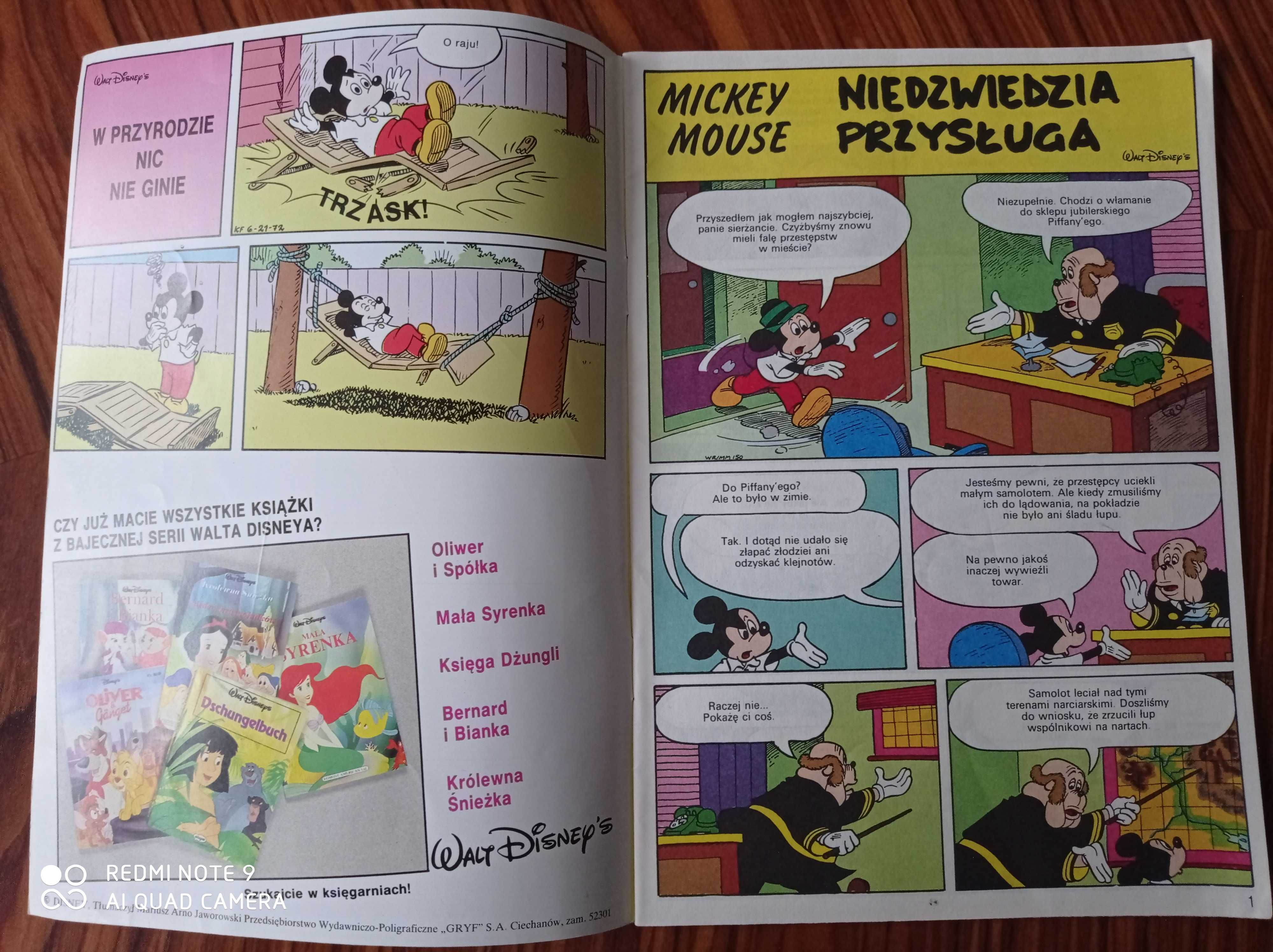 Komiks Mickey Mouse - 8/1991 - wersja polska w doskonałym stanie