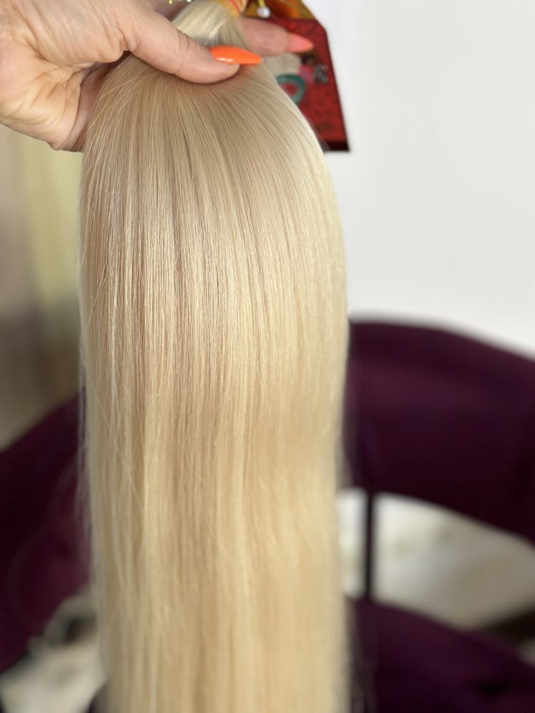Włosy dziewicze słowianskie blond 62cm