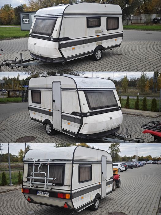 Przyczepa kempingowa Hobby 370 dmc 1000kg 4 osobowa, przedsionek
