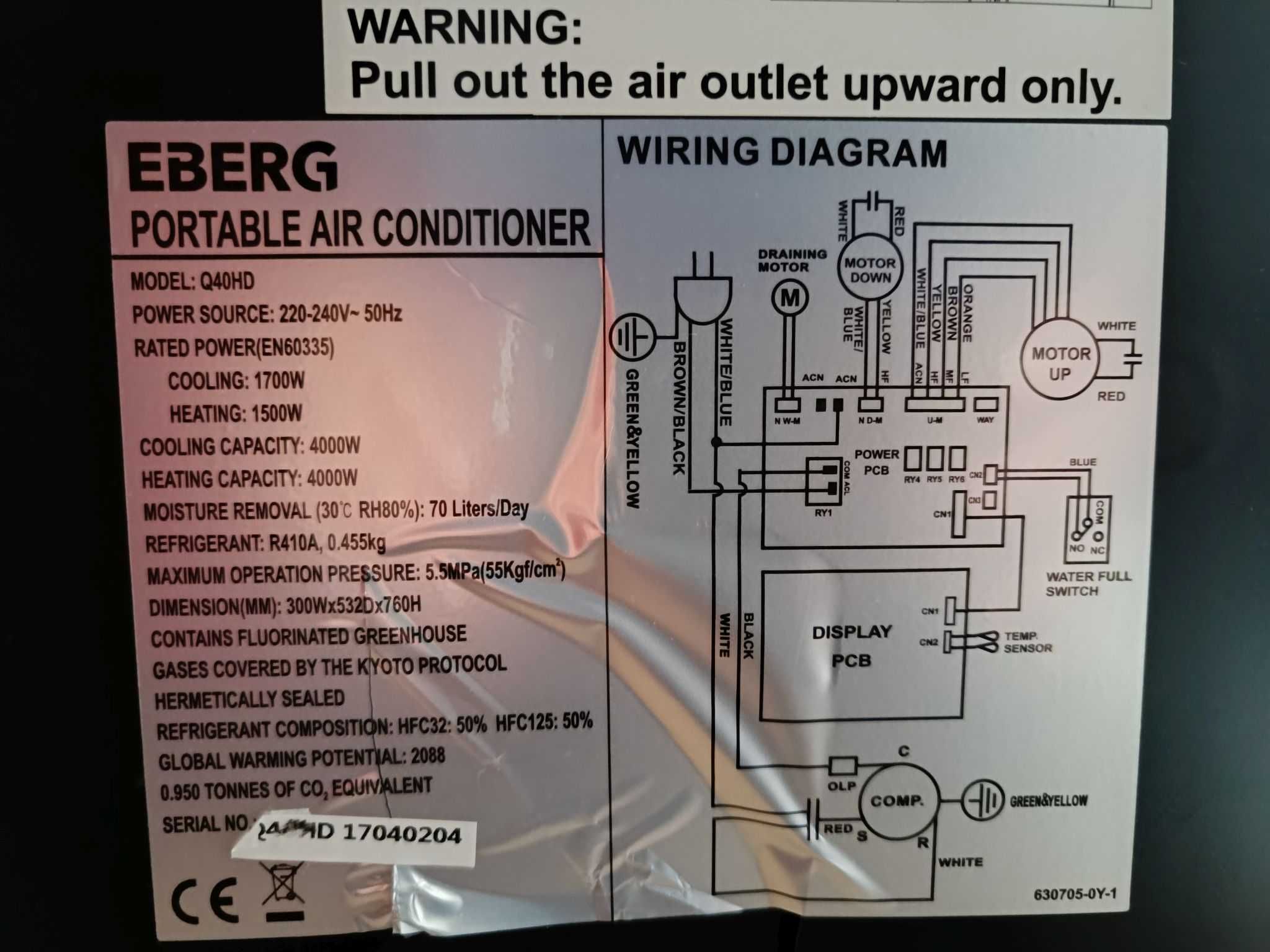 Klimatyzator przenośmy EBERG Q40HD