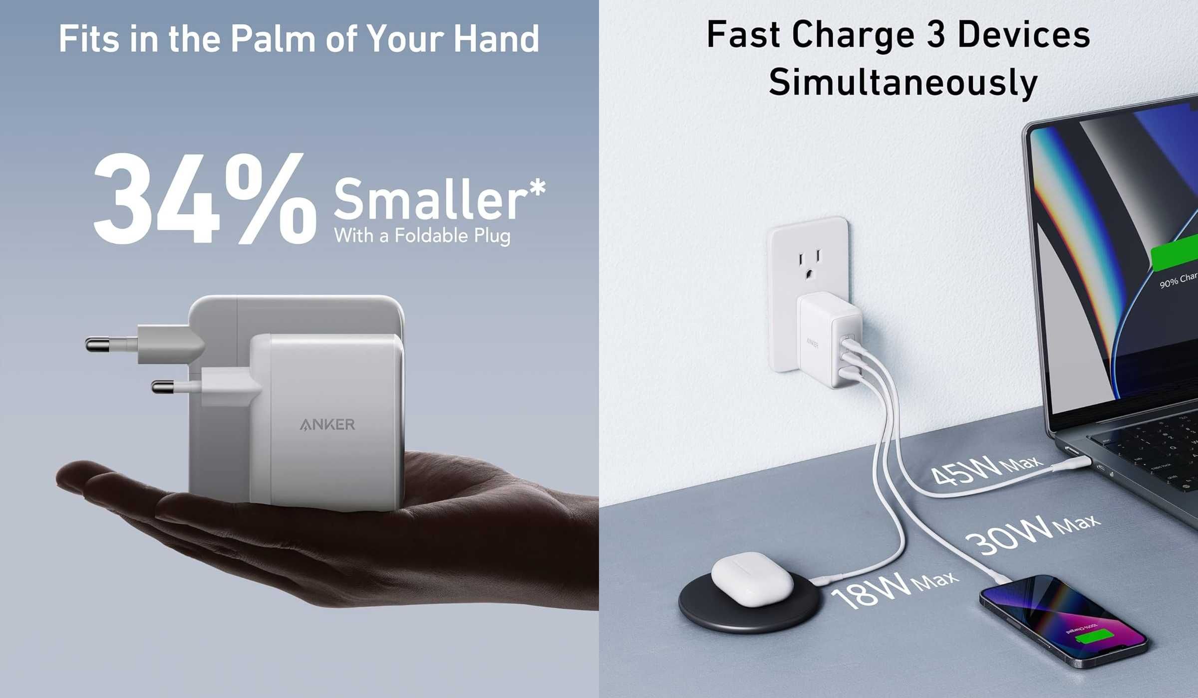 Зарядні пристрої  ANKER 736 CHARGER 100W / Prime™ GaN Charger 100W