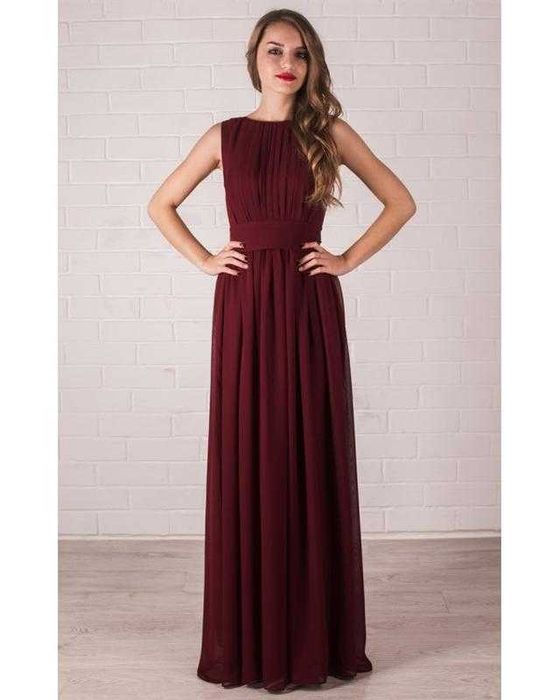 Бордова сукня для подружки нареченої swing довга елегантна