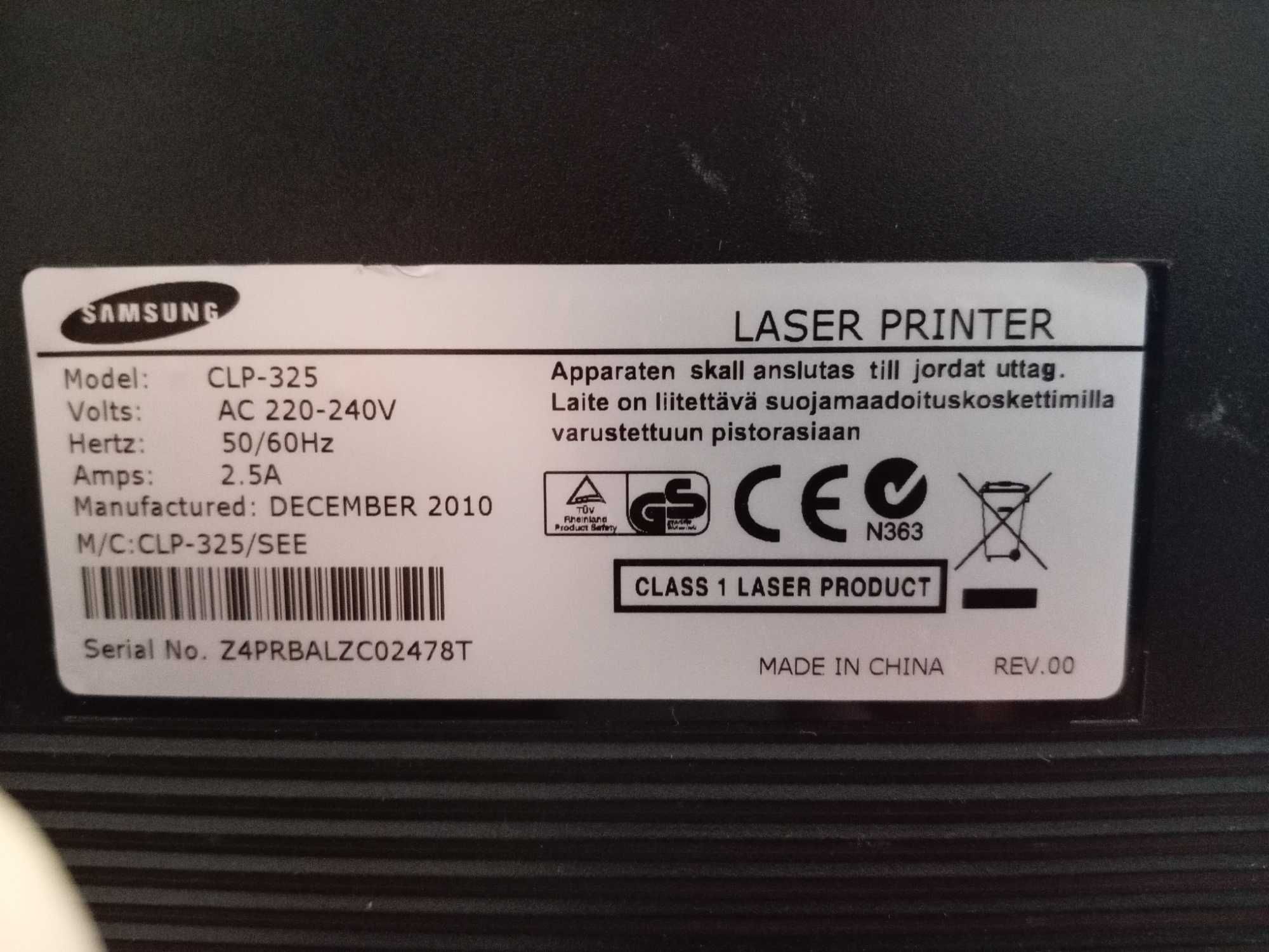 Laserowa kolorowa drukarka Samsung CLP-325