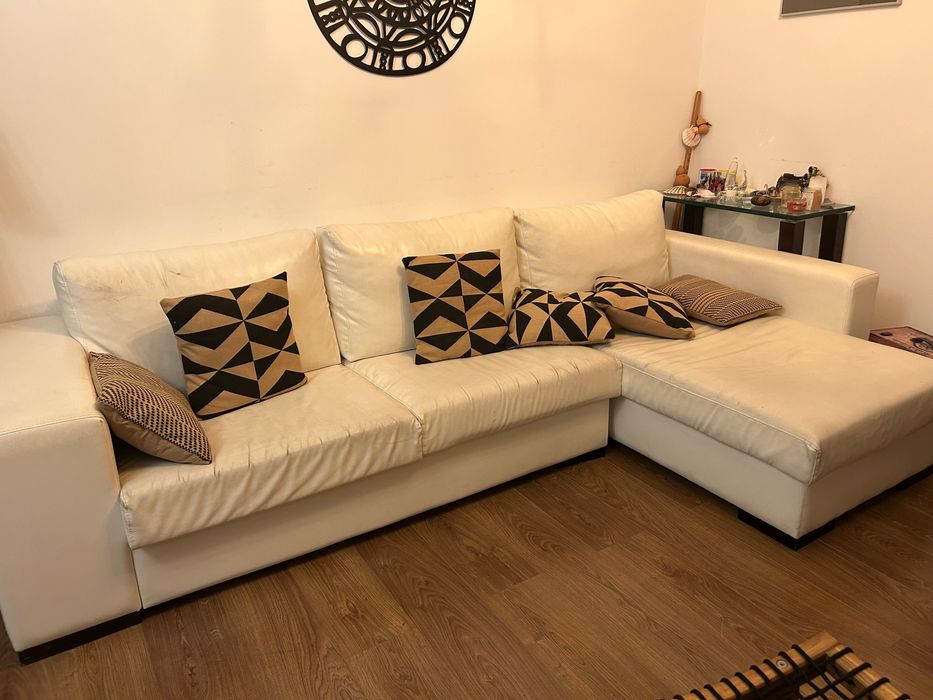 Sofá pele chaise Longue