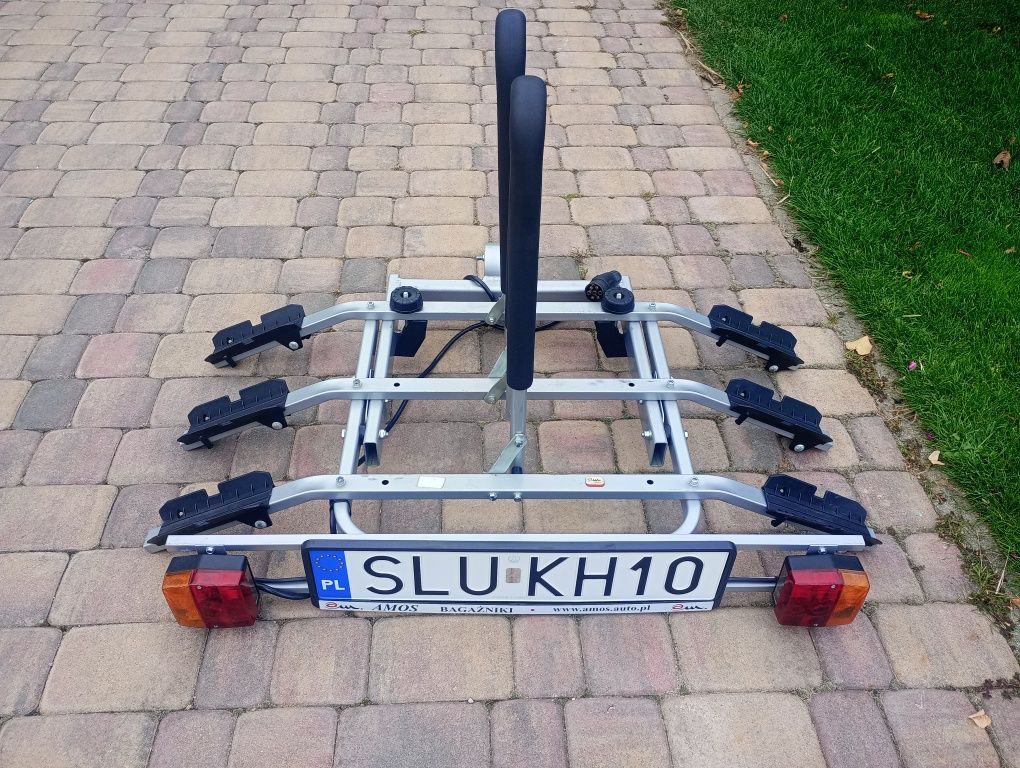 Bagażnik rowerowy na hak, 3 rowery, uchylny