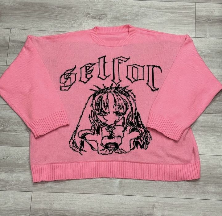 Оверсайз опиум свитер Setfol oversize розовый