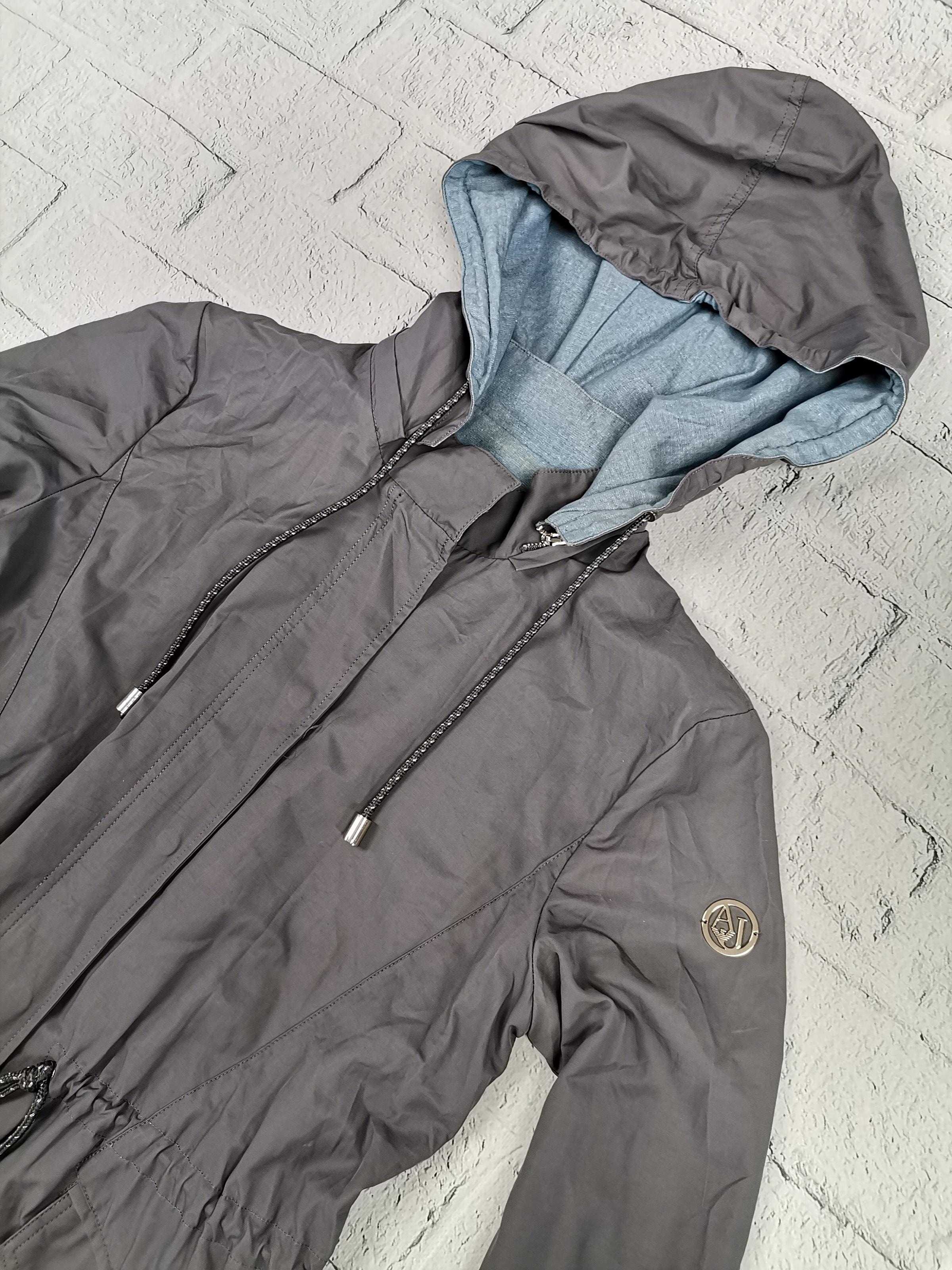 ARMANI JEANS Parka Kurtka Damska Szara Lekka Wiosenna M 38