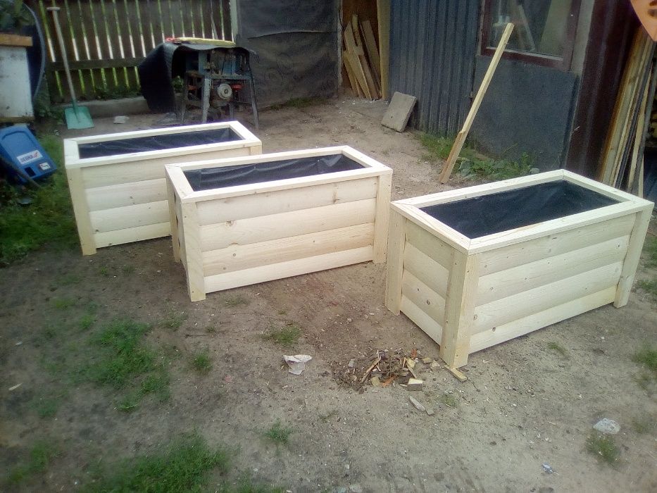 Donica z pergola drewniana z drewna drewniana donice zielnik kwietnik