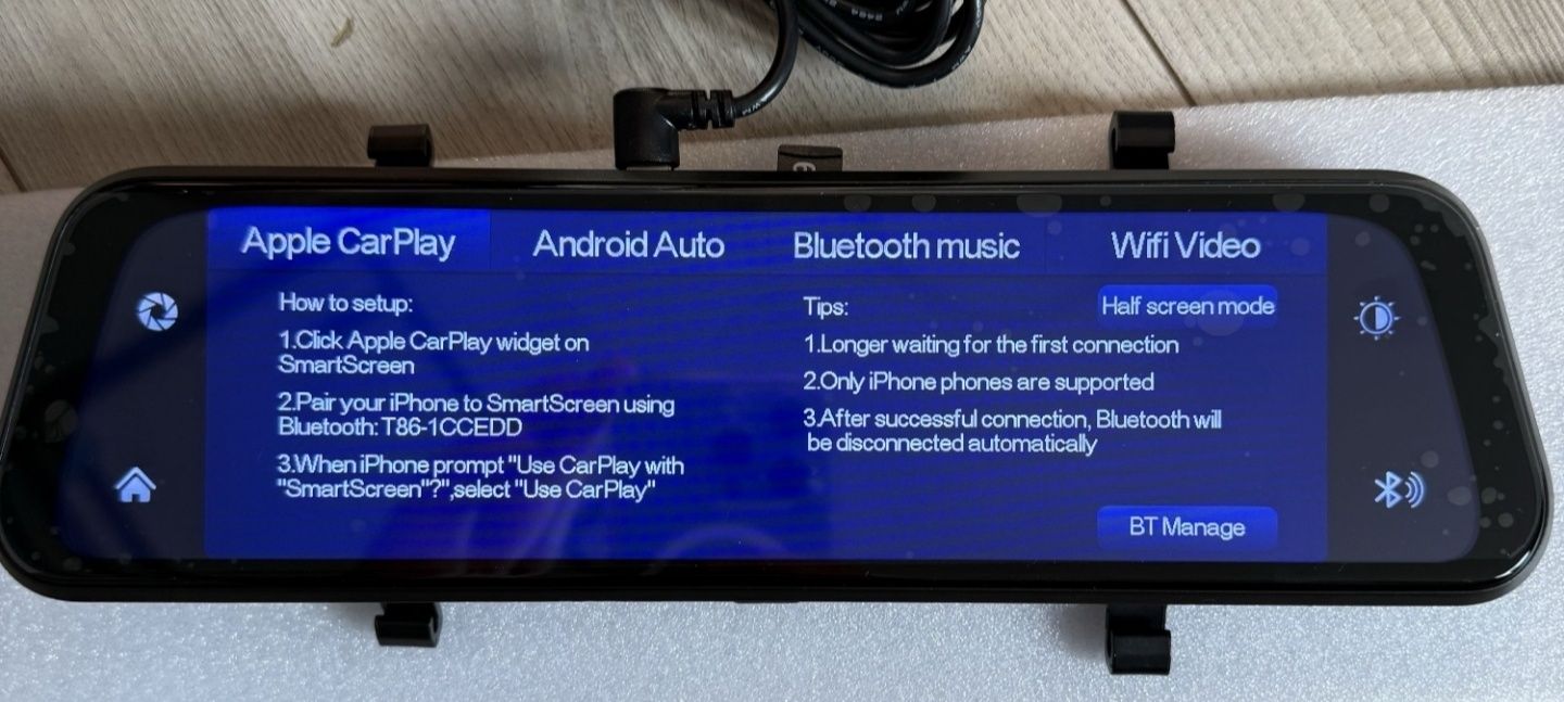 Wideorejestracja z Android w lusterku