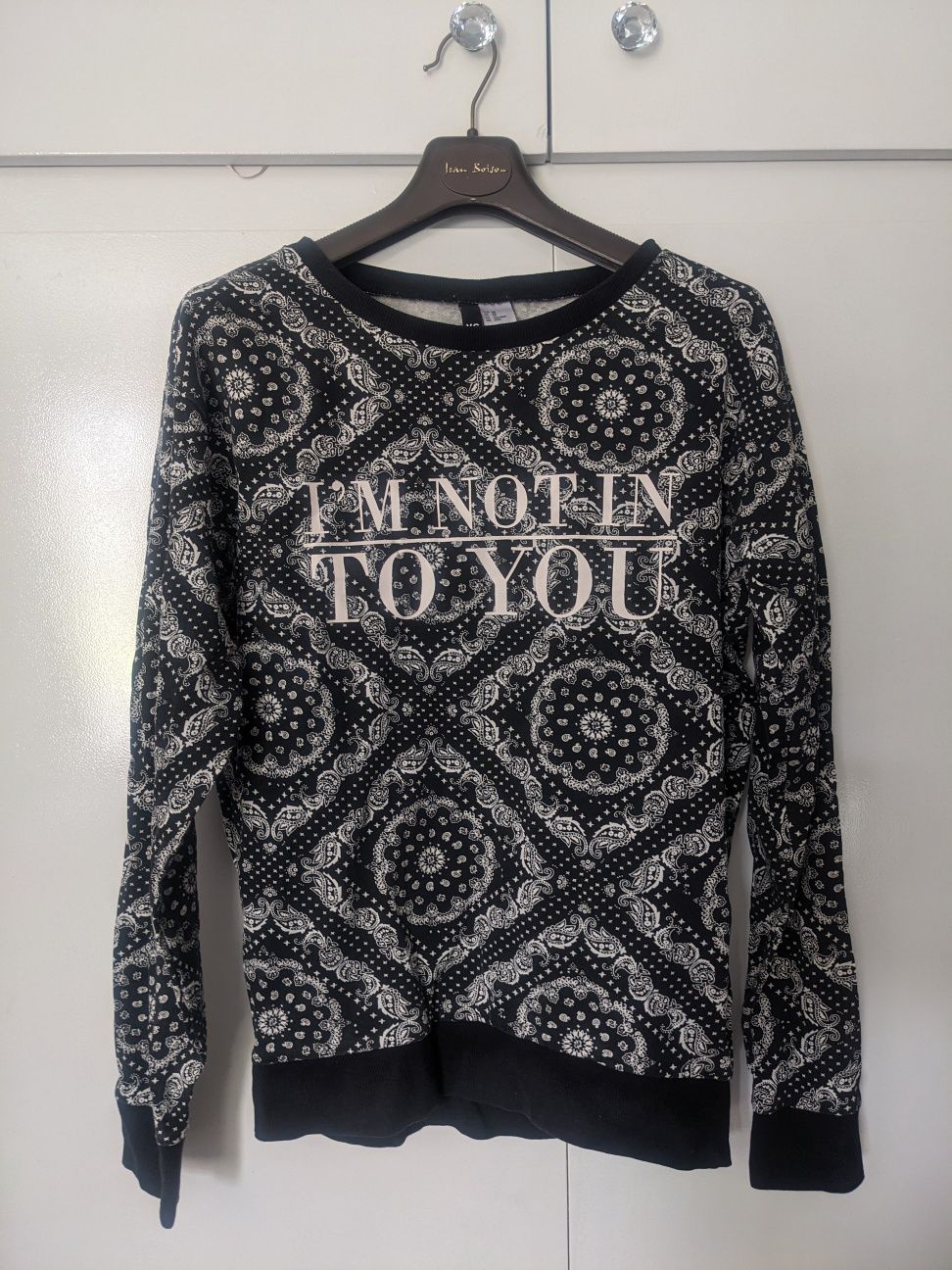 Bluza wzory wzorzysta vinatge napis