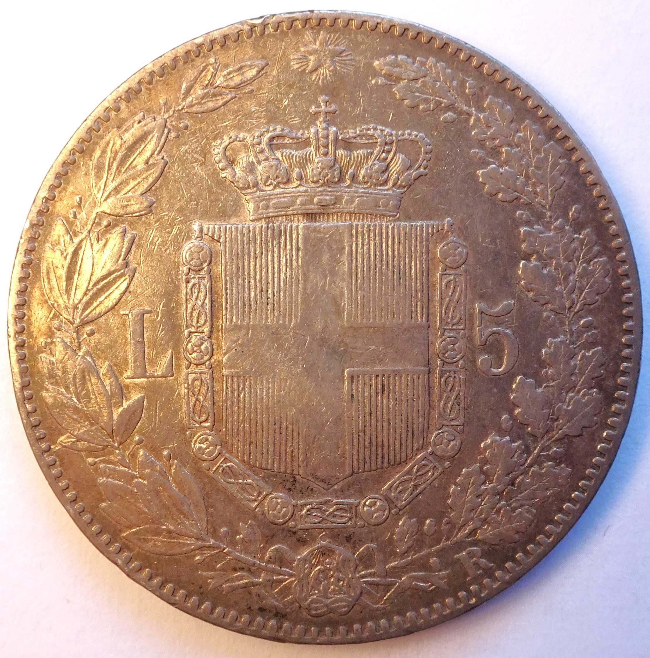 Włochy 5 lirów, 1879, srebro