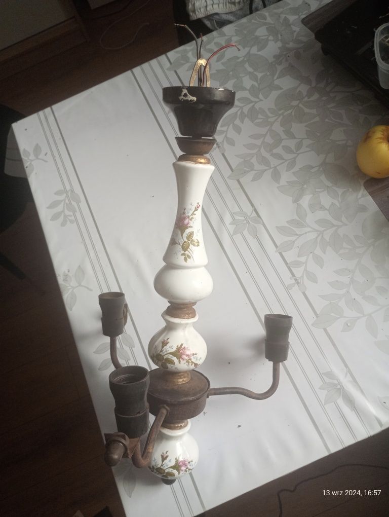 Żyrandol ceramiczny Vintage do Renowacji