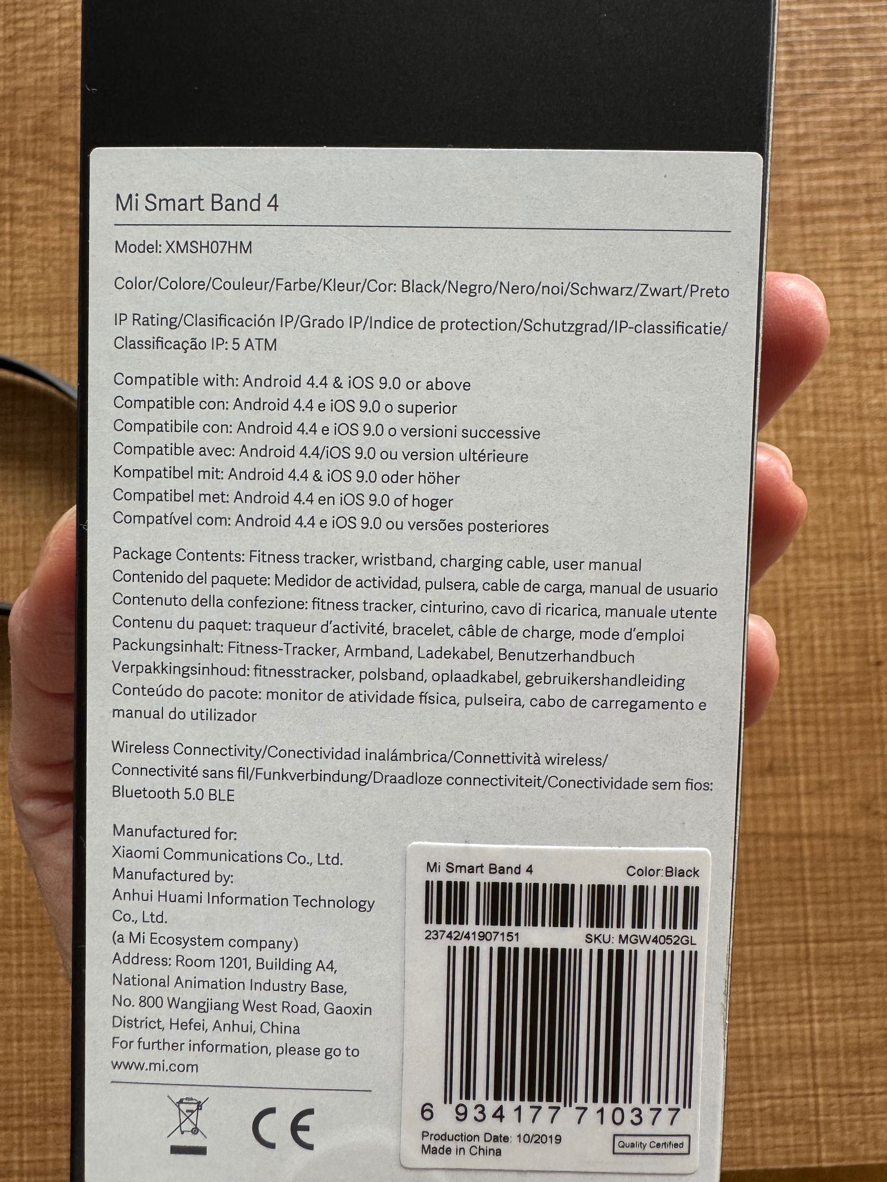 Smartwatch Mi Smart Band 4
