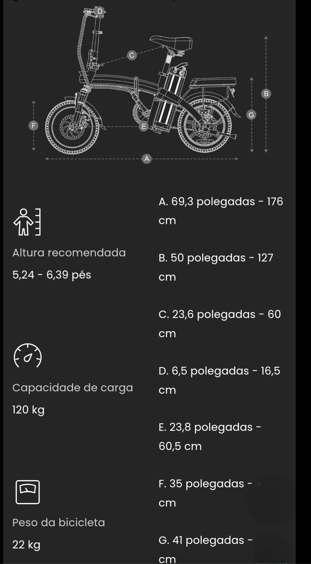 Bicicleta elétrica dobrável completa DYU A5 de 14 polegadas