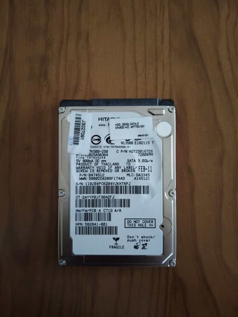 Disco rígido HDD Hitachi 250 GB