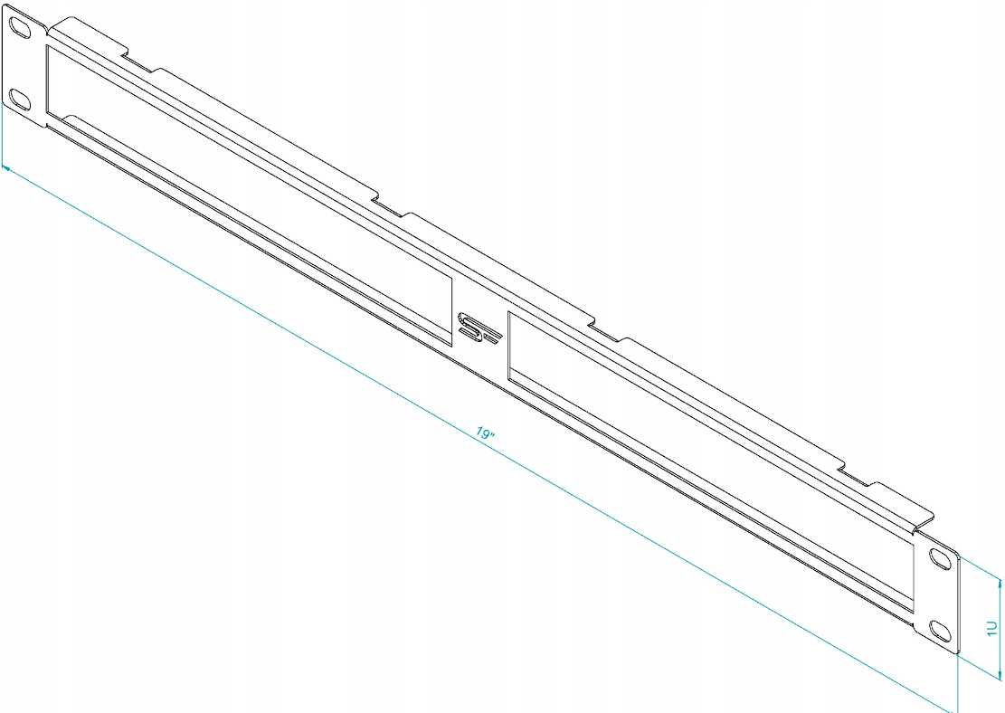 Panel Przelotowy Przepust Kablowy RACK 19" 1U Szczotka Szary Stalflex