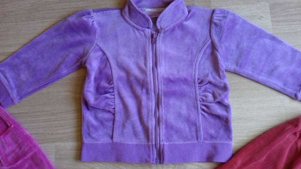 Bluza i 2 pary spodenek welurowych dla dziewczynki rozmiar 80