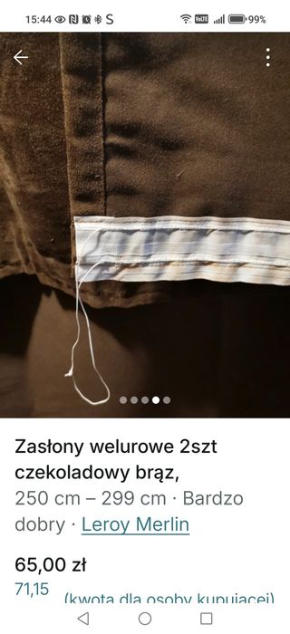 Zaslony welurowe 2szt czekolado