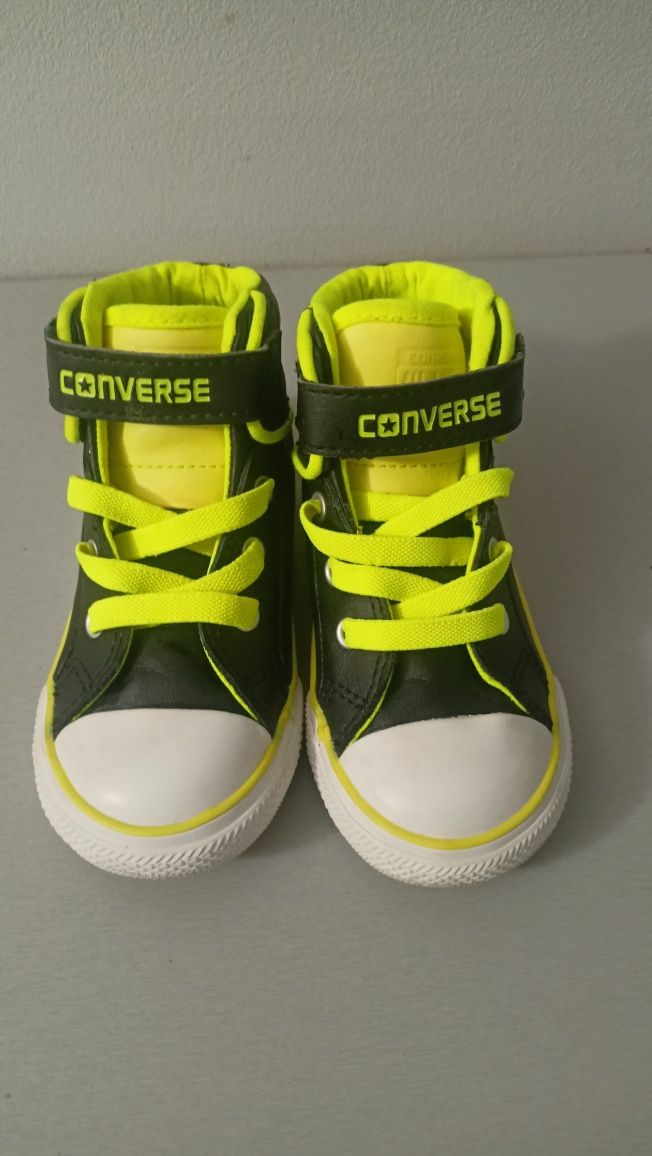 Trampki Converse All Star tenisówki adidasy czarne neonowe 24 wysokie