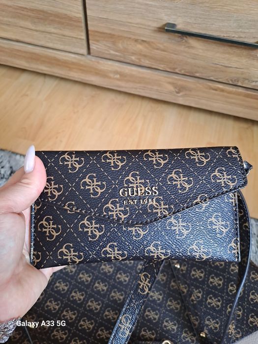Guess Torebka Eco Brenton Tote Brązowa