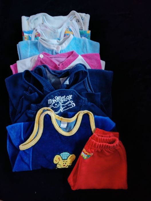 Pakiet,Śpioszki dziecięce, welur,bawełna,8 sztuk za 23 zl