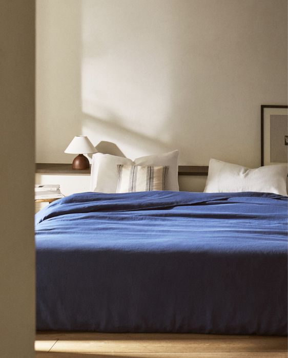 Conjunto cama 90cm (140 GXM2) Capa De Edredão e Lençol De Baixo Em Linho Zara Home NOVO