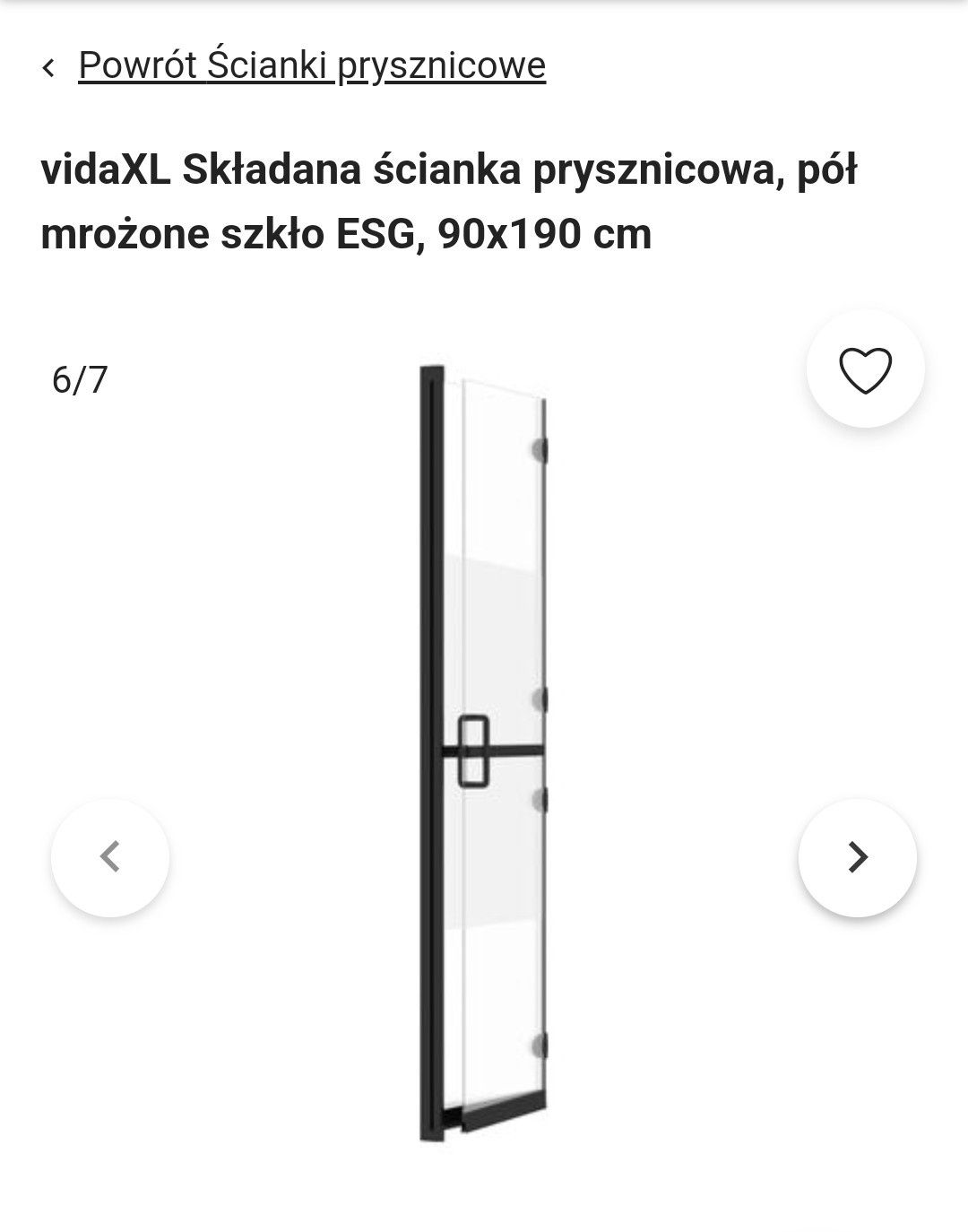Ścianka prysznicowa składana