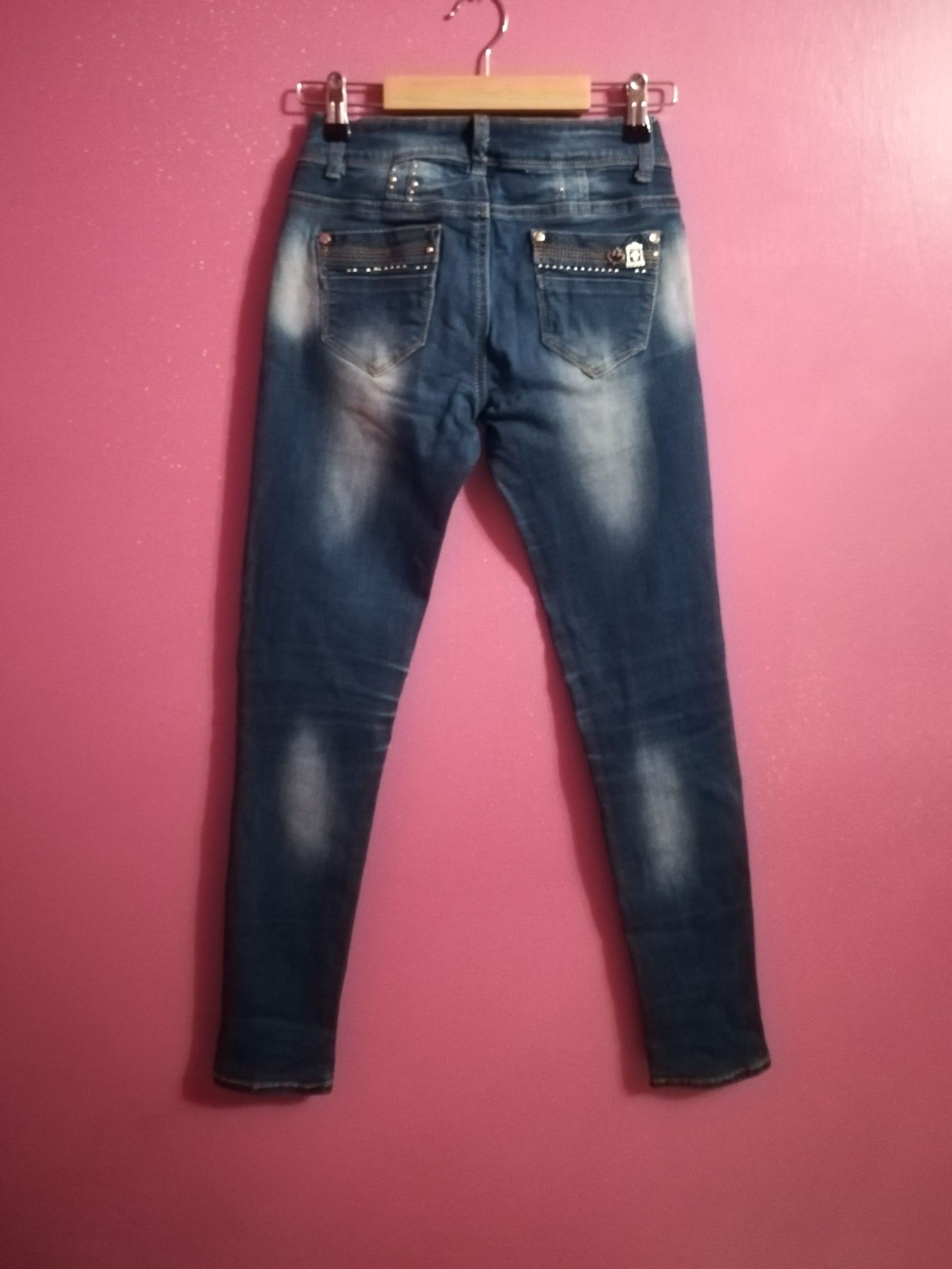 Spodnie damskie 26 XS MOON GIRL ciemnoniebieskie jeans