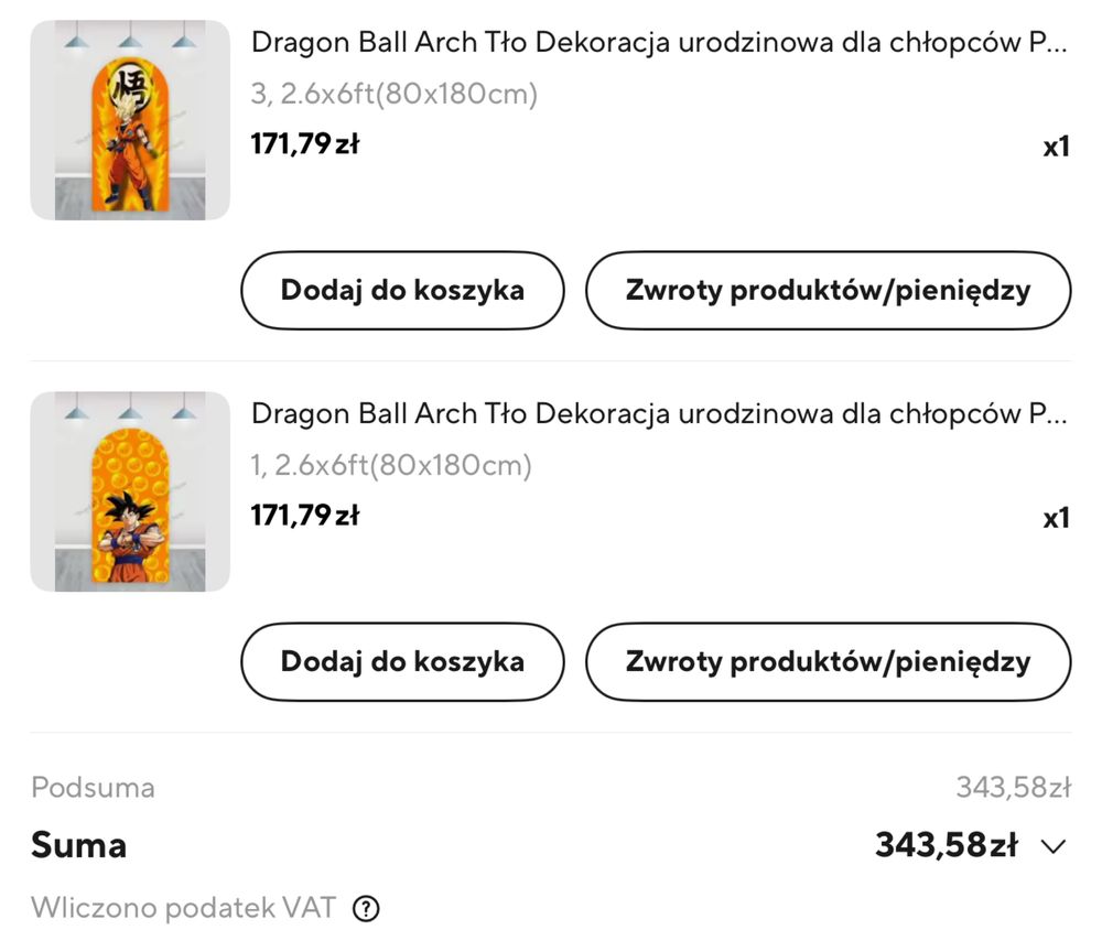 Dragon ball songo vegeta tło urodiznowe dwie sztuki