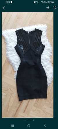 Sukienka bandażowa guess by marciano cekiny koraliki sylwester