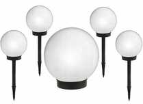 4x lampa solarna ogrodowa mocna biała KULA LED XXL zestaw nowe zapakow