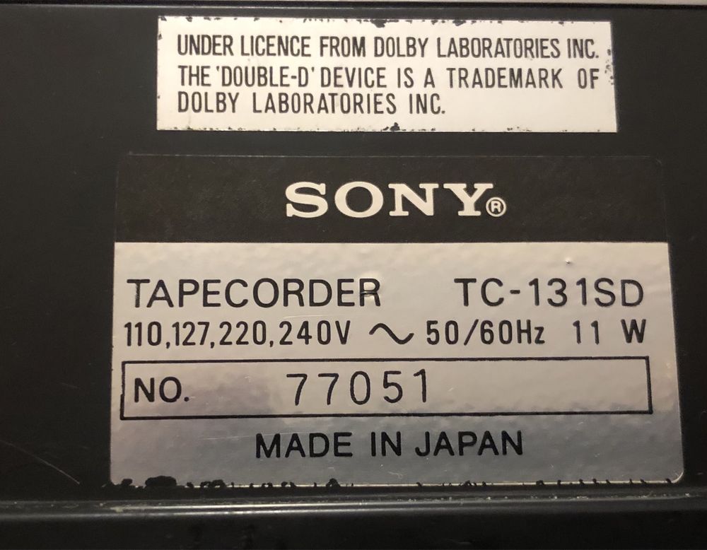 odtwarzacz Sony tc 131 sd Vintage