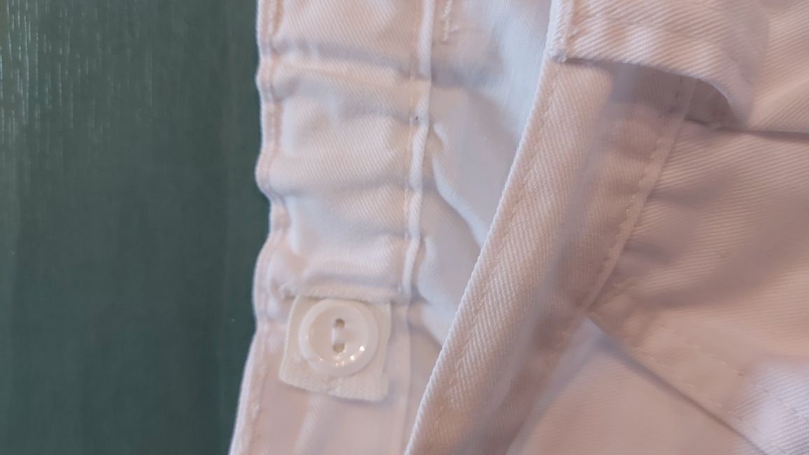 Nowe spodnie robocze męskie, białe z regulacją