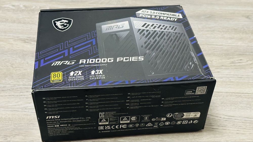 Блок живлення MSI MPG 1000W PCIE5 (A1000G)