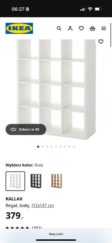 Ikea kallax regal szafka bialy nowy