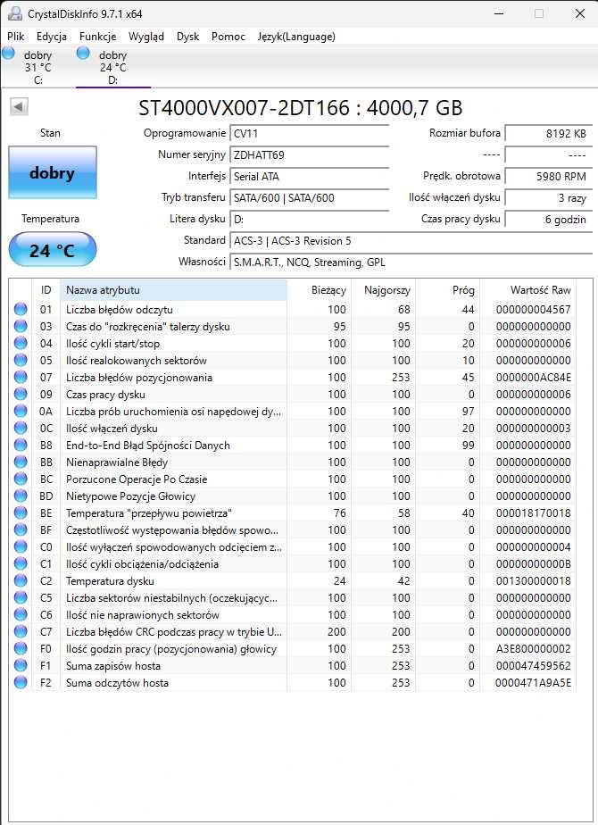Dysk 4TB Seagate SkyHawk