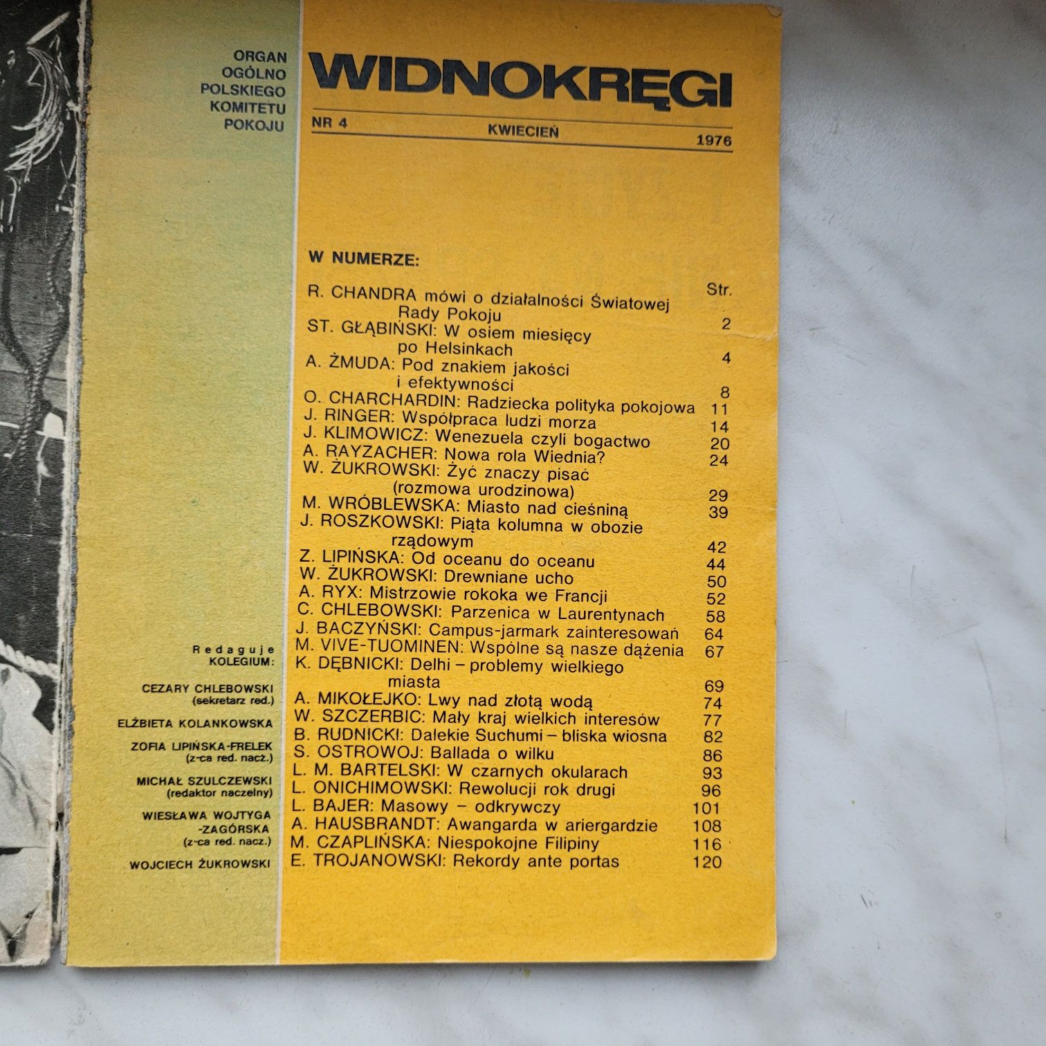 Czasopismo Widnokręgi nr 4 (298) kwiecień 1976