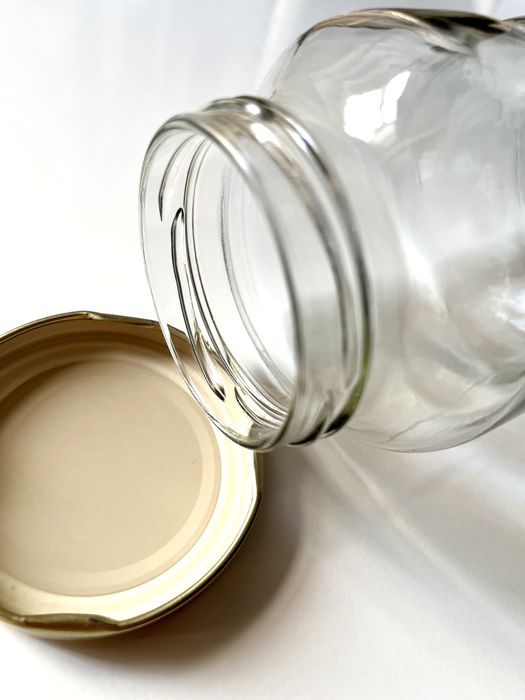 Frasco de vidro transparente