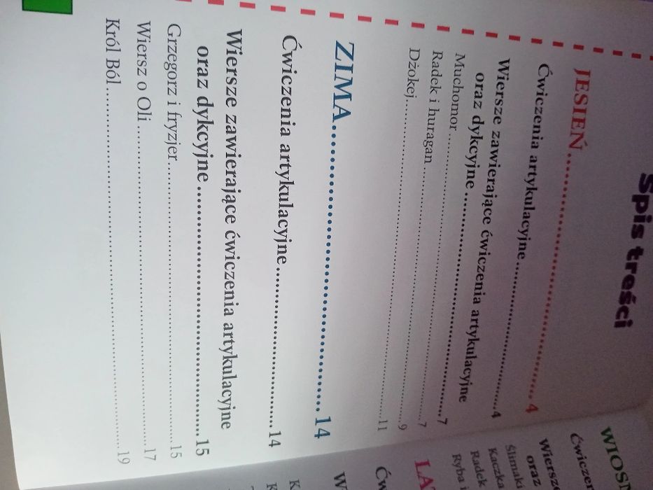 Książka cztery pory roku wierszyki logopedyczne