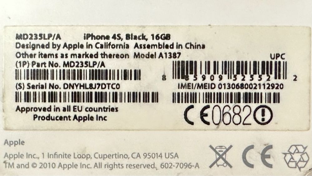 Pudełko iPhone 4S  16GB- stan jak na zdjęciu